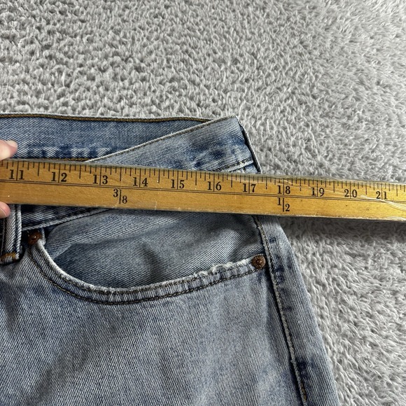 Levi's Mens 505 Blue Jeans Straight Leg Regular Fit 34x34 (33x30) Distressing - Picture 7 of 12